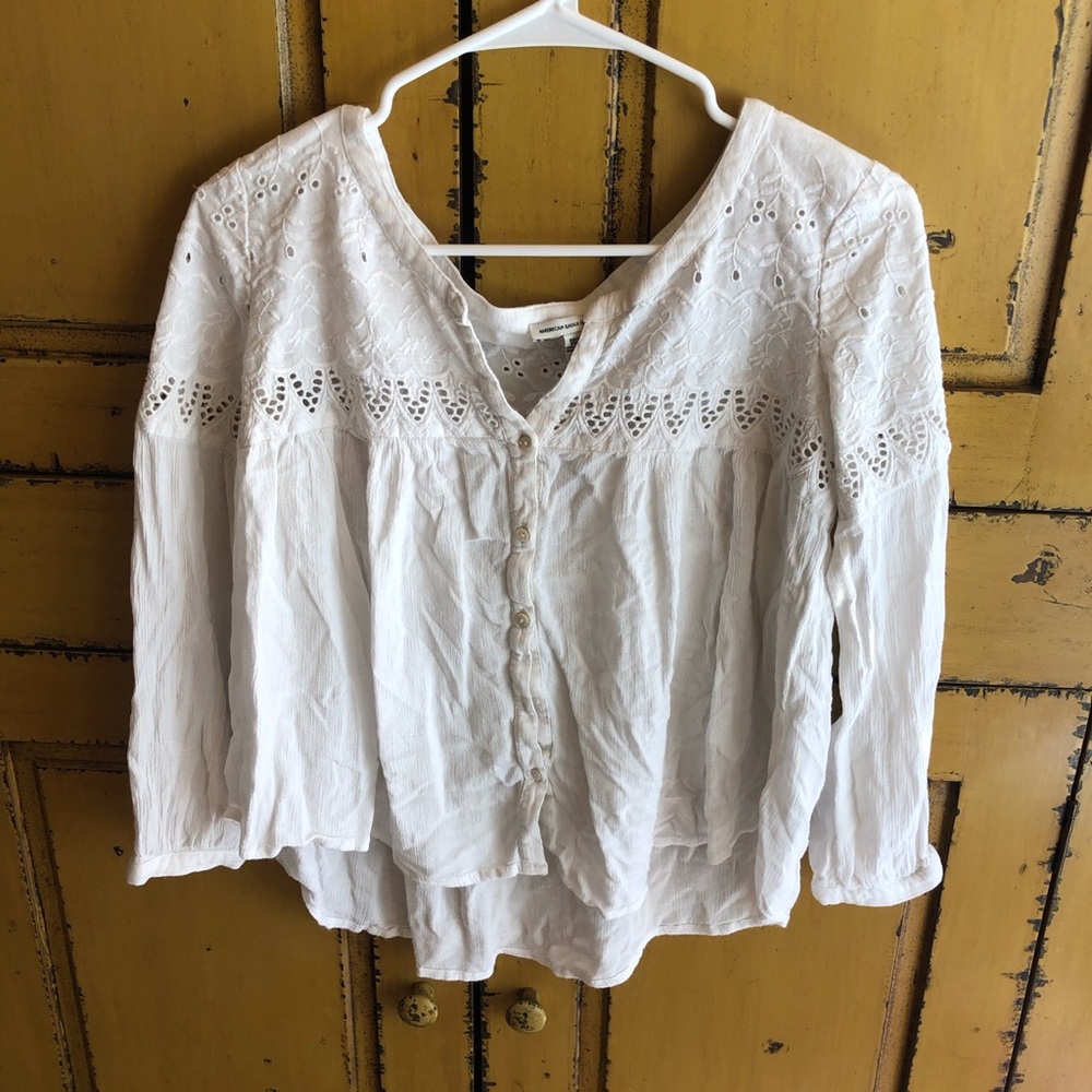 American Eagle Outfitters Floral Cutout Blouse